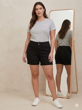 High-Rise Black Women’s Casual Shorts Size 8